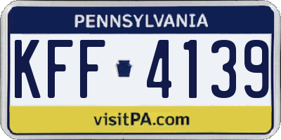 PA license plate KFF4139