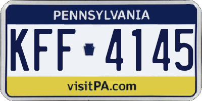 PA license plate KFF4145