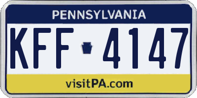 PA license plate KFF4147