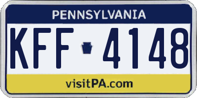 PA license plate KFF4148