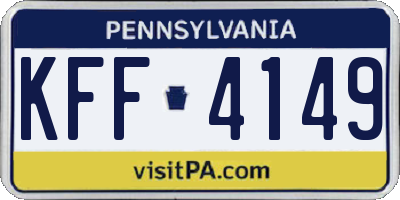 PA license plate KFF4149