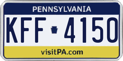 PA license plate KFF4150