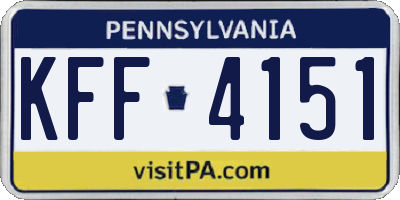 PA license plate KFF4151