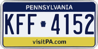 PA license plate KFF4152