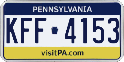 PA license plate KFF4153