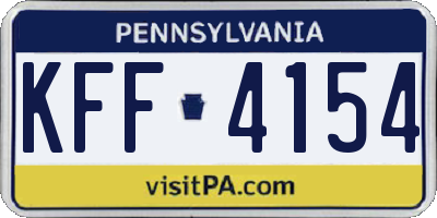 PA license plate KFF4154