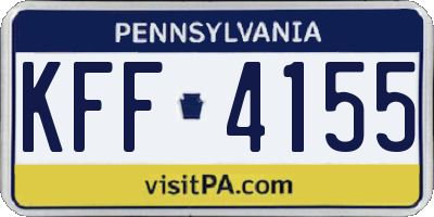PA license plate KFF4155
