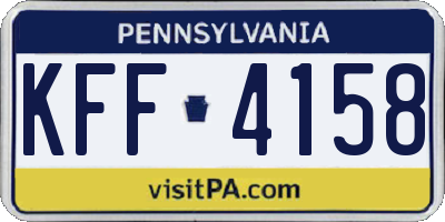 PA license plate KFF4158
