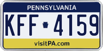 PA license plate KFF4159