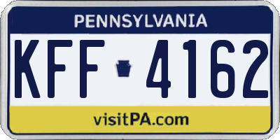 PA license plate KFF4162
