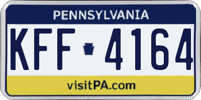 PA license plate KFF4164
