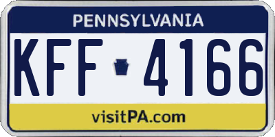 PA license plate KFF4166