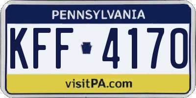 PA license plate KFF4170