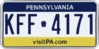 PA license plate KFF4171