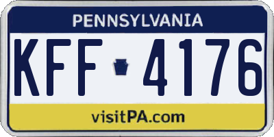 PA license plate KFF4176