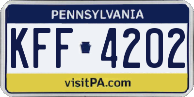 PA license plate KFF4202