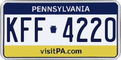 PA license plate KFF4220