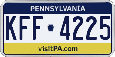 PA license plate KFF4225