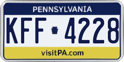 PA license plate KFF4228
