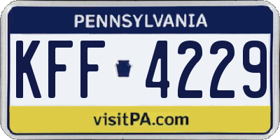 PA license plate KFF4229