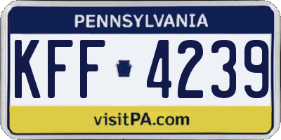 PA license plate KFF4239