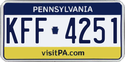 PA license plate KFF4251