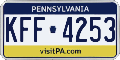 PA license plate KFF4253