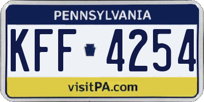 PA license plate KFF4254