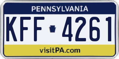 PA license plate KFF4261