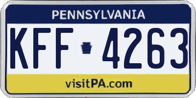 PA license plate KFF4263