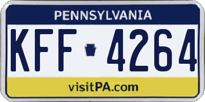 PA license plate KFF4264