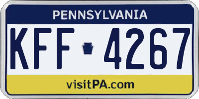 PA license plate KFF4267