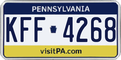 PA license plate KFF4268