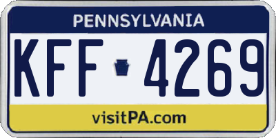 PA license plate KFF4269