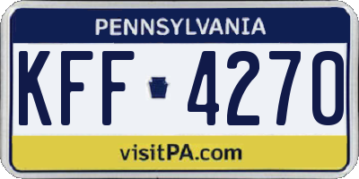 PA license plate KFF4270
