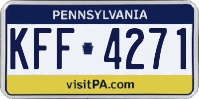 PA license plate KFF4271