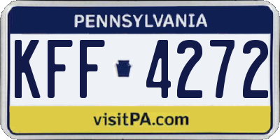 PA license plate KFF4272