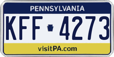 PA license plate KFF4273