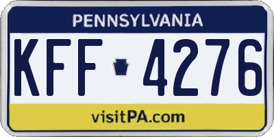 PA license plate KFF4276