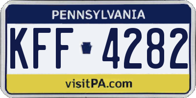 PA license plate KFF4282