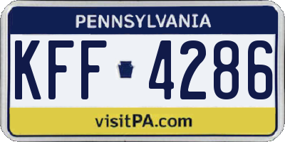 PA license plate KFF4286