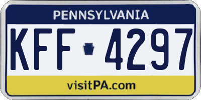 PA license plate KFF4297