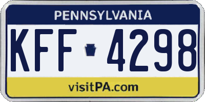 PA license plate KFF4298