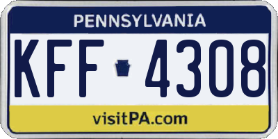 PA license plate KFF4308