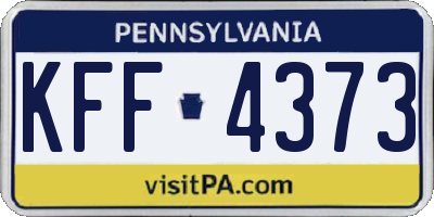 PA license plate KFF4373