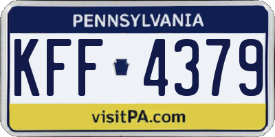 PA license plate KFF4379