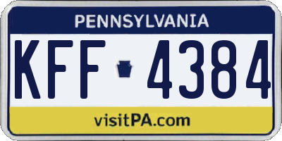 PA license plate KFF4384