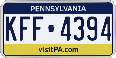 PA license plate KFF4394