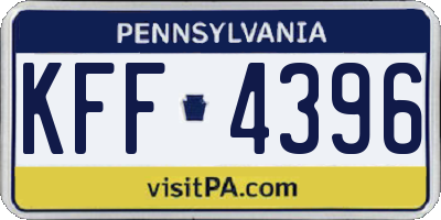 PA license plate KFF4396