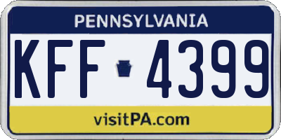 PA license plate KFF4399